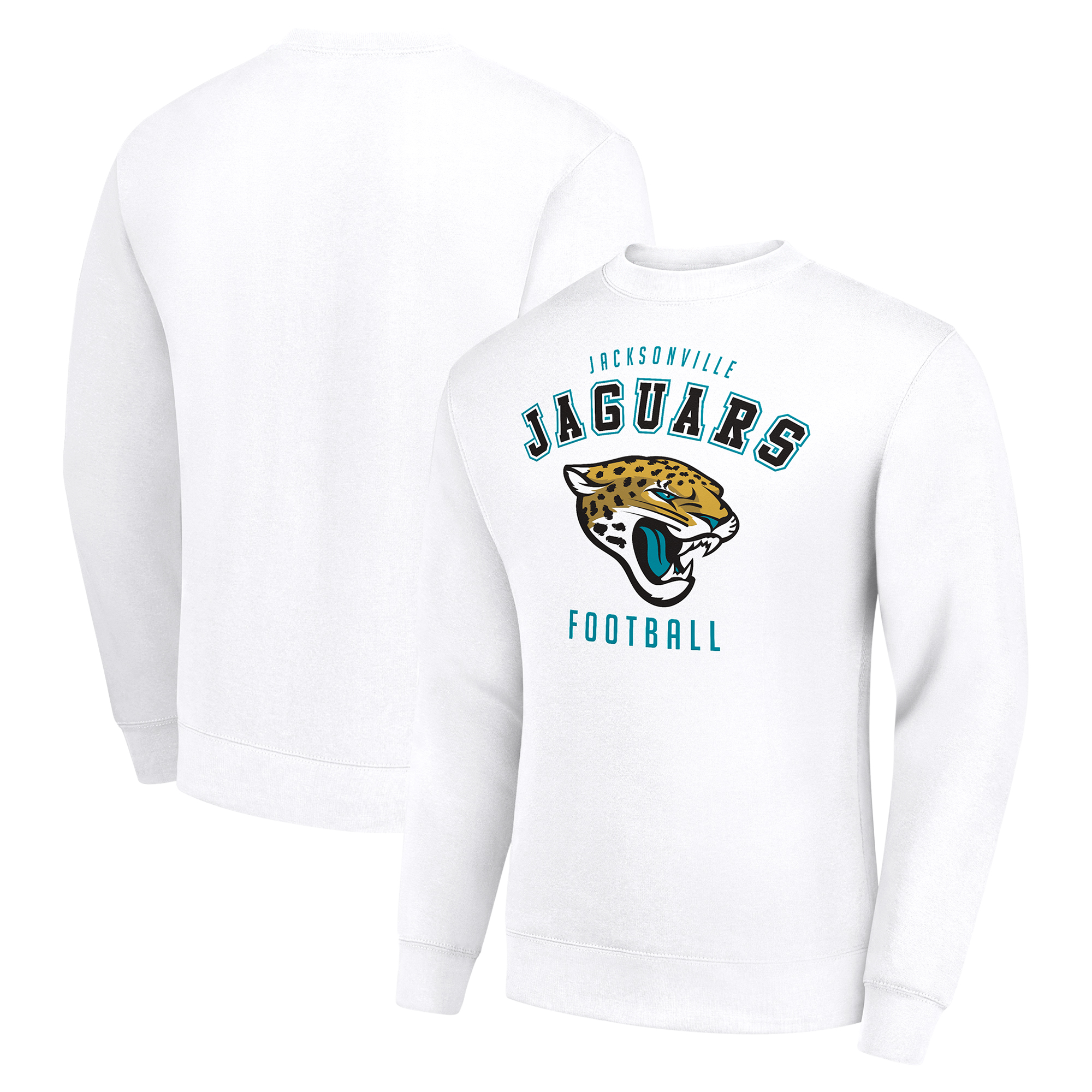Men's Starter White Jacksonville Jaguars Team Logo Pullover Sweatshirt - Image 2