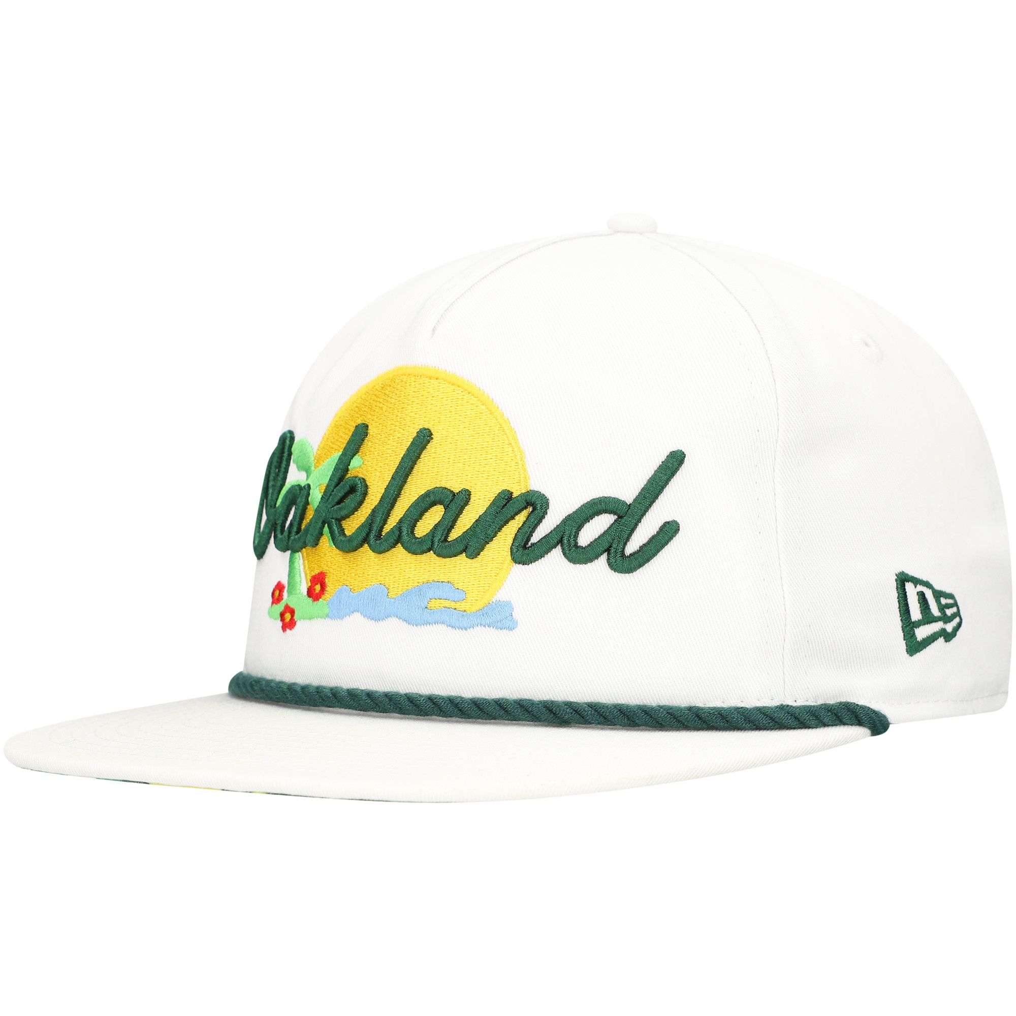 Men's New Era White Oakland Athletics Paradise Golfer Adjustable Hat - Image 7