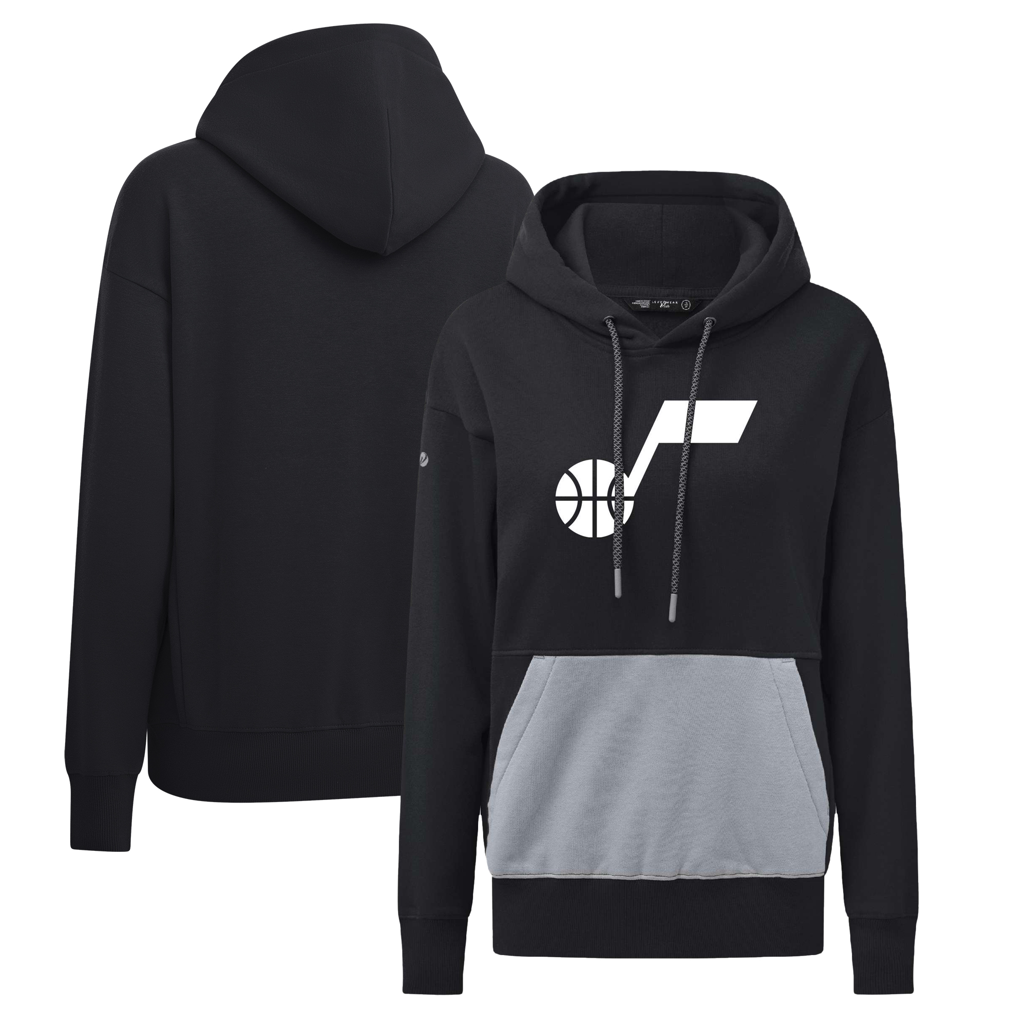 Women's Levelwear Black Utah Jazz Bonfire Pullover Hoodie