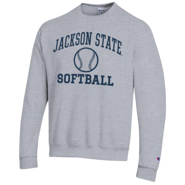Men's Champion  Gray Jackson State Tigers Icon Softball Powerblend Pullover Sweatshirt - Image 6