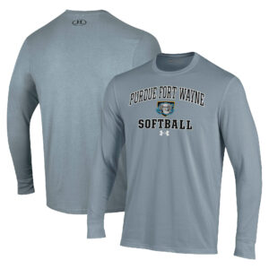 Men's Under Armour Gray Purdue Fort Wayne Mastodons Arch Softball Performance Long Sleeve T-Shirt