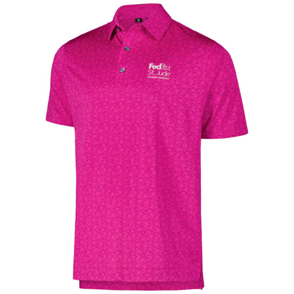 Men's FootJoy Pink FedEx St. Jude Championship Painted Floral Lisle ProDry Polo - Image 7