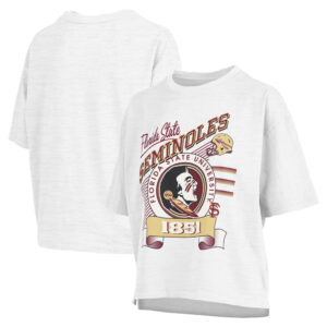 Women's Pressbox White Florida State Seminoles Rock & Roll Slub T-Shirt