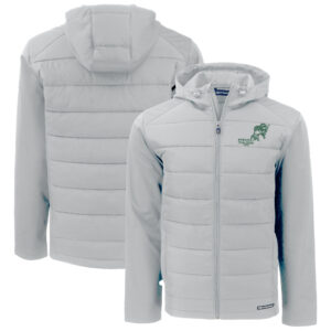 Men's Cutter & Buck Gray NDSU Bison Vintage Evoke Hybrid Eco  Full-Zip Hoodie