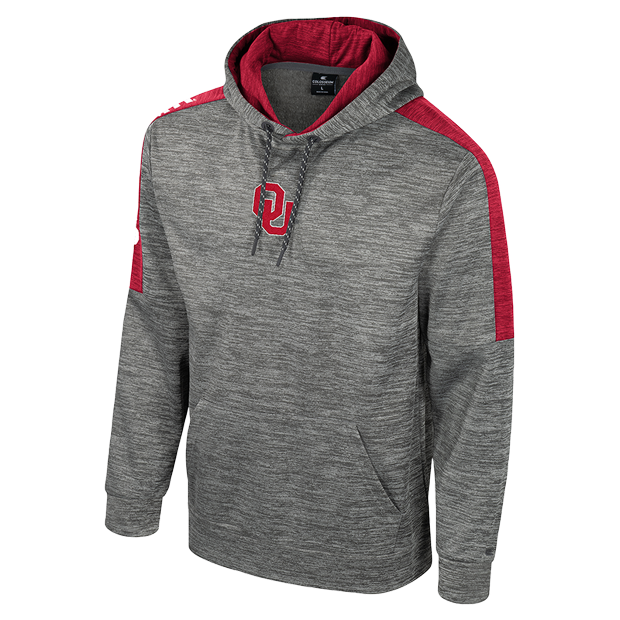 Men's Colosseum Heather Gray Oklahoma Sooners Dozer Pullover Hoodie - Image 3