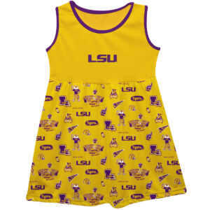 Girls Infant Vive La Fete Gold LSU Tigers Impressions Artwork Tank Top Dress