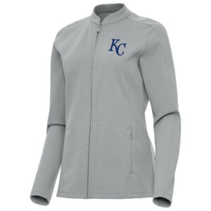 Women's Antigua  Gray Kansas City Royals Regard Full-Zip Jacket