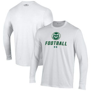 Men's Under Armour White Colorado State Rams Football Performance Long Sleeve T-Shirt