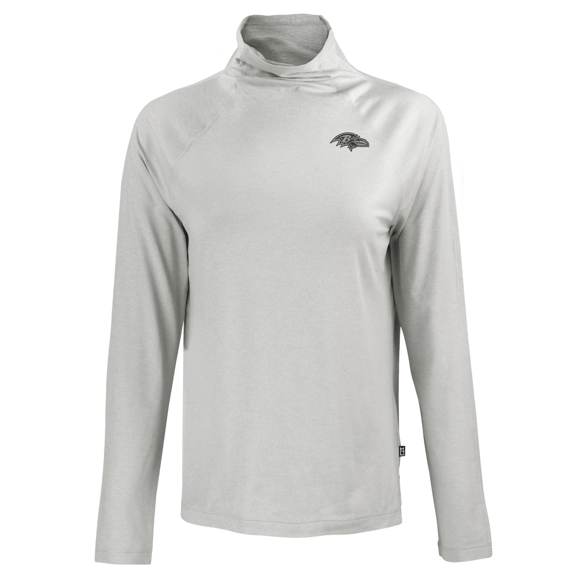 Women's Cutter & Buck Gray Baltimore Ravens Coastline Epic Comfort Eco Recycled Funnel Neck Pullover Sweatshirt - Image 3
