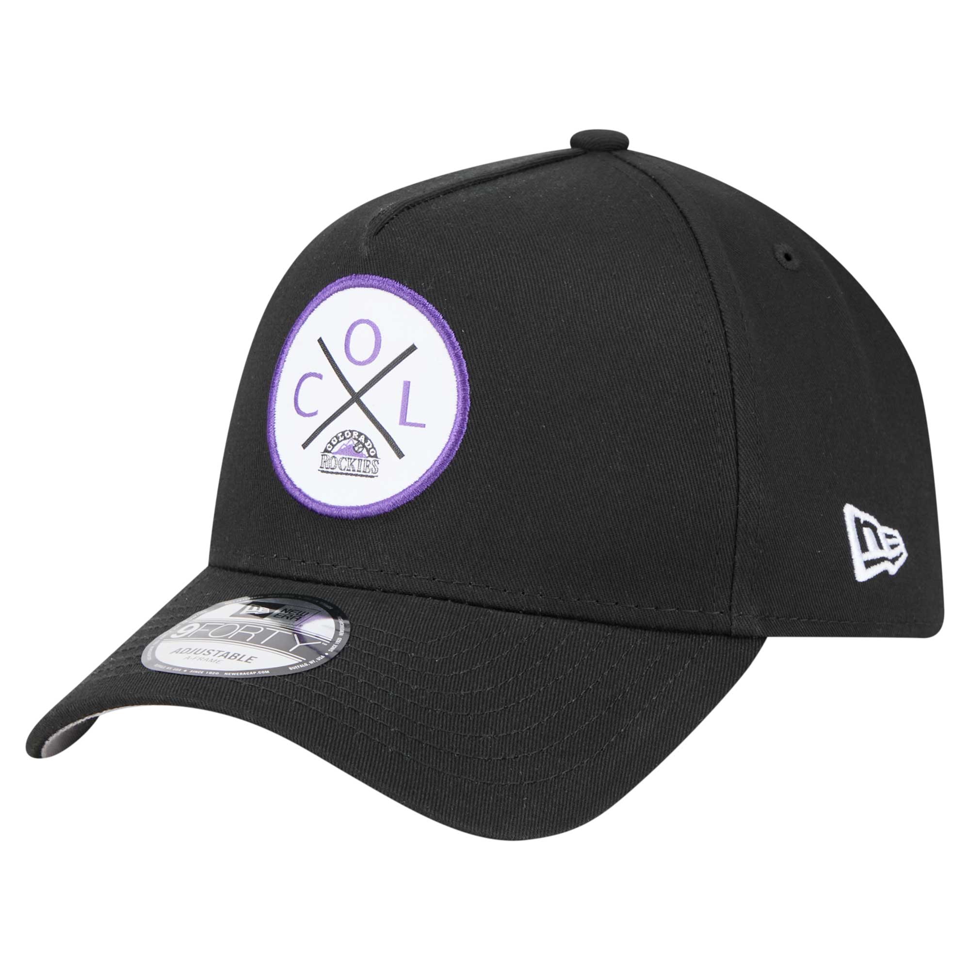 Men's New Era Black Colorado Rockies 9FORTY A-Frame Adjustable Hat