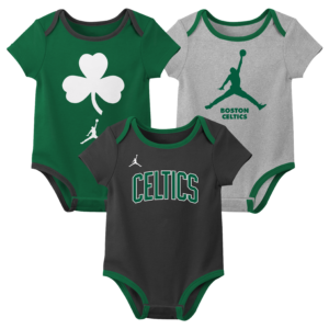 Newborn & Infant Jordan Brand Boston Celtics Statement Edition Three-Pack Bodysuit Set