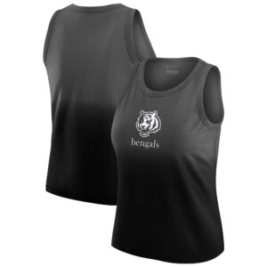 Women's WEAR by Erin Andrews x Gracie Hunt Black Cincinnati Bengals Ombre Tank Top
