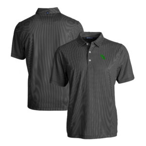 Men's Cutter & Buck Black/White North Texas Mean Green Pike Eco Symmetry Print Stretch Recycled Polo
