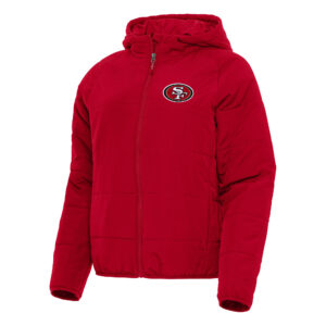 Women's Antigua  Scarlet San Francisco 49ers  Universe Full-Zip Hoodie Jacket