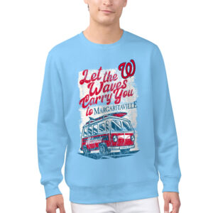 Men's Margaritaville Light Blue Washington Nationals Bus Waves Graphic Pullover Sweatshirt