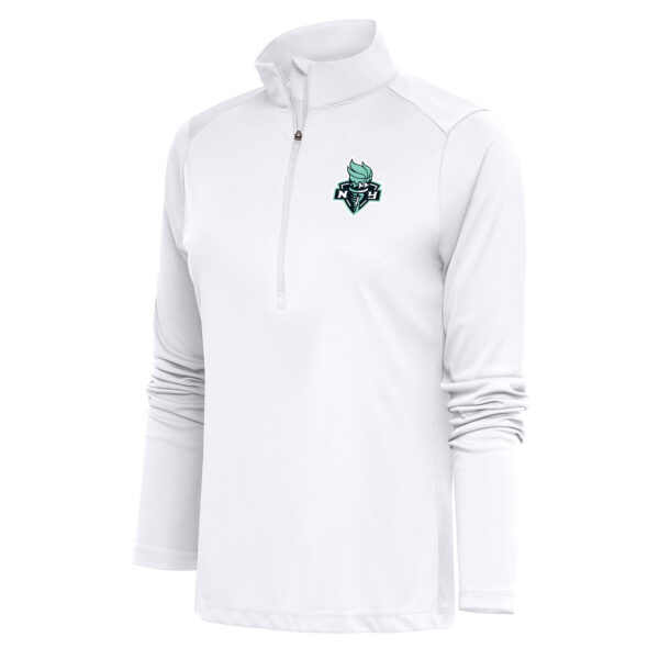 Women's Antigua White New York Liberty Tribute Half-Zip Jacket