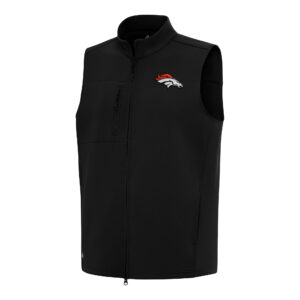 Men's Antigua Black Denver Broncos Demand Full-Zip Vest