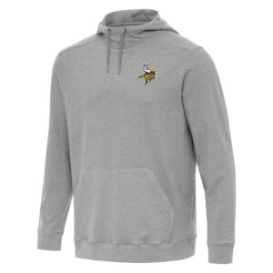 Men's Antigua Heather Gray Minnesota Vikings Cloud Pullover Hoodie