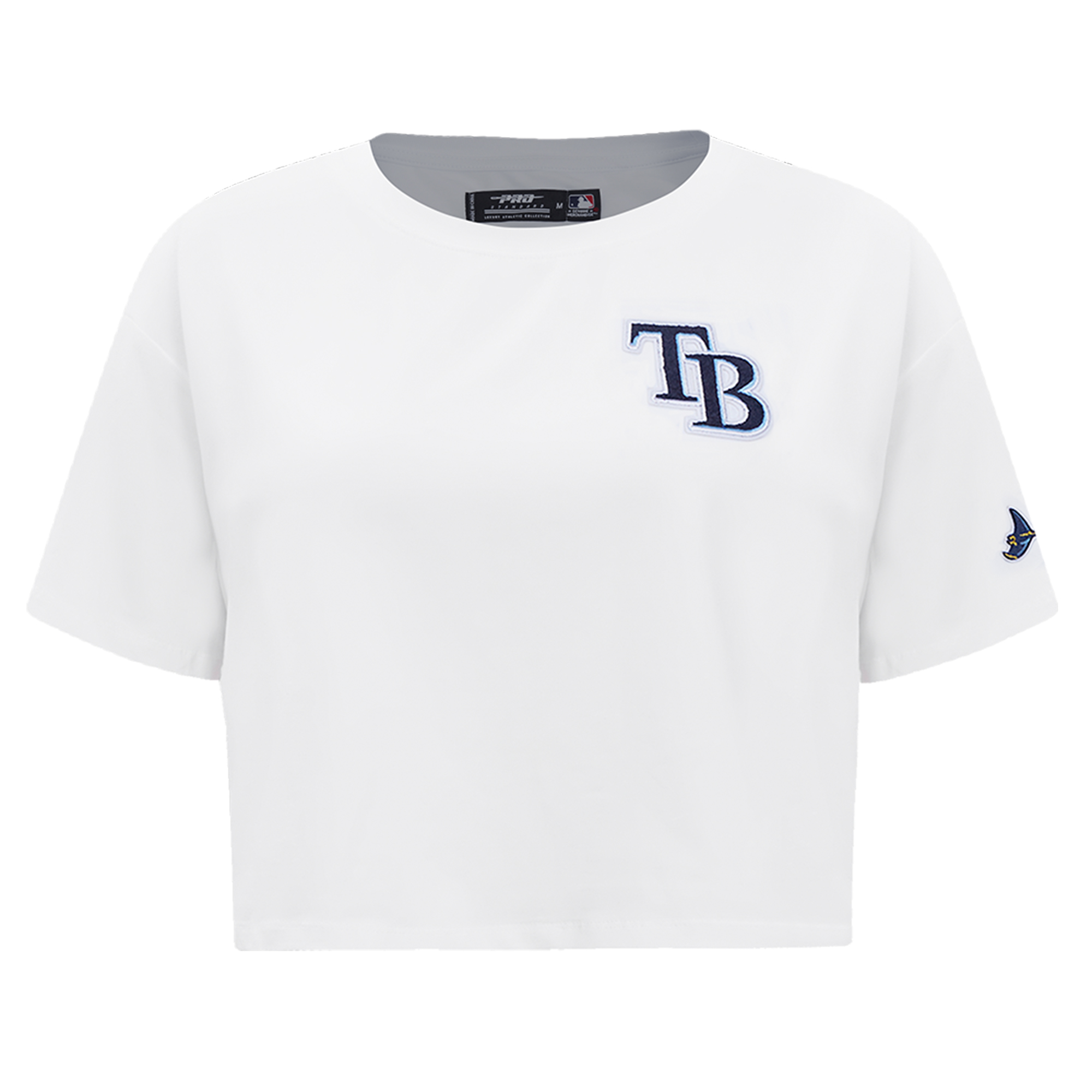 Women's Pro Standard White Tampa Bay Rays Classic Cropped Boxy T-Shirt - Image 6