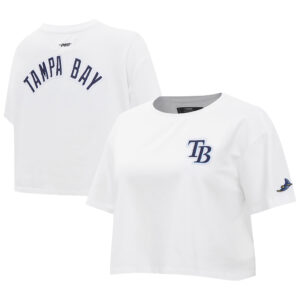 Women's Pro Standard White Tampa Bay Rays Classic Cropped Boxy T-Shirt