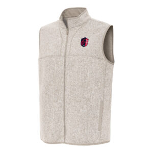 Men's Antigua Oatmeal St. Louis City SC Fortune Full-Zip Vest