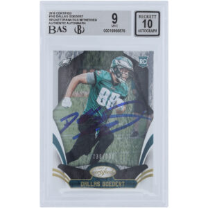 Dallas Goedert Philadelphia Eagles Autographed 2018 Panini Certified #142 #/999 Beckett Fanatics Witnessed Authenticated 9/10 Rookie Card