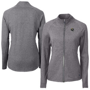 Women's Cutter & Buck Heather Black Jacksonville Jaguars Adapt Eco Knit Heather Full-Zip Jacket