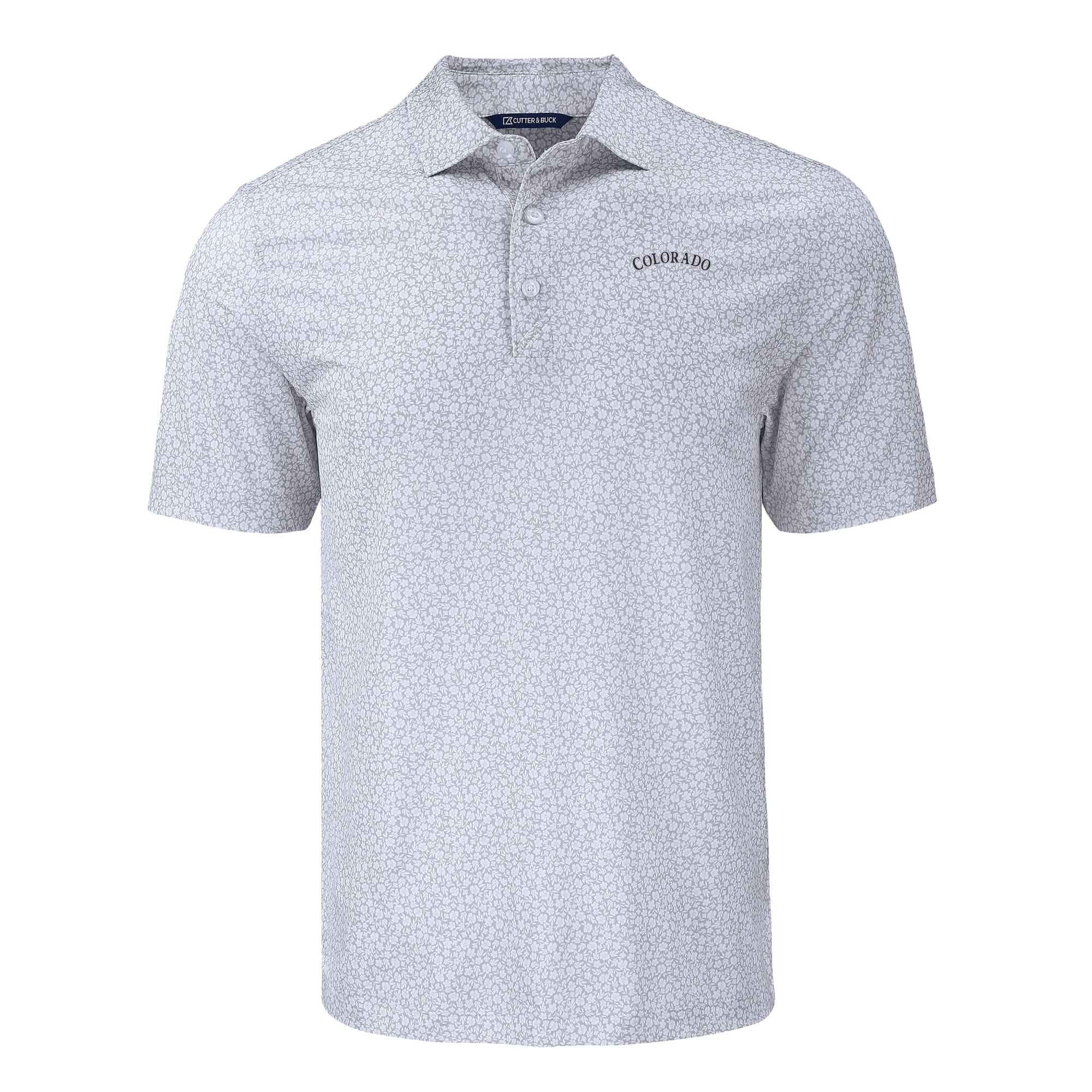 Men's Cutter & Buck Gray Colorado Rockies Pike Eco Flora Print Recycled Polo - Image 3