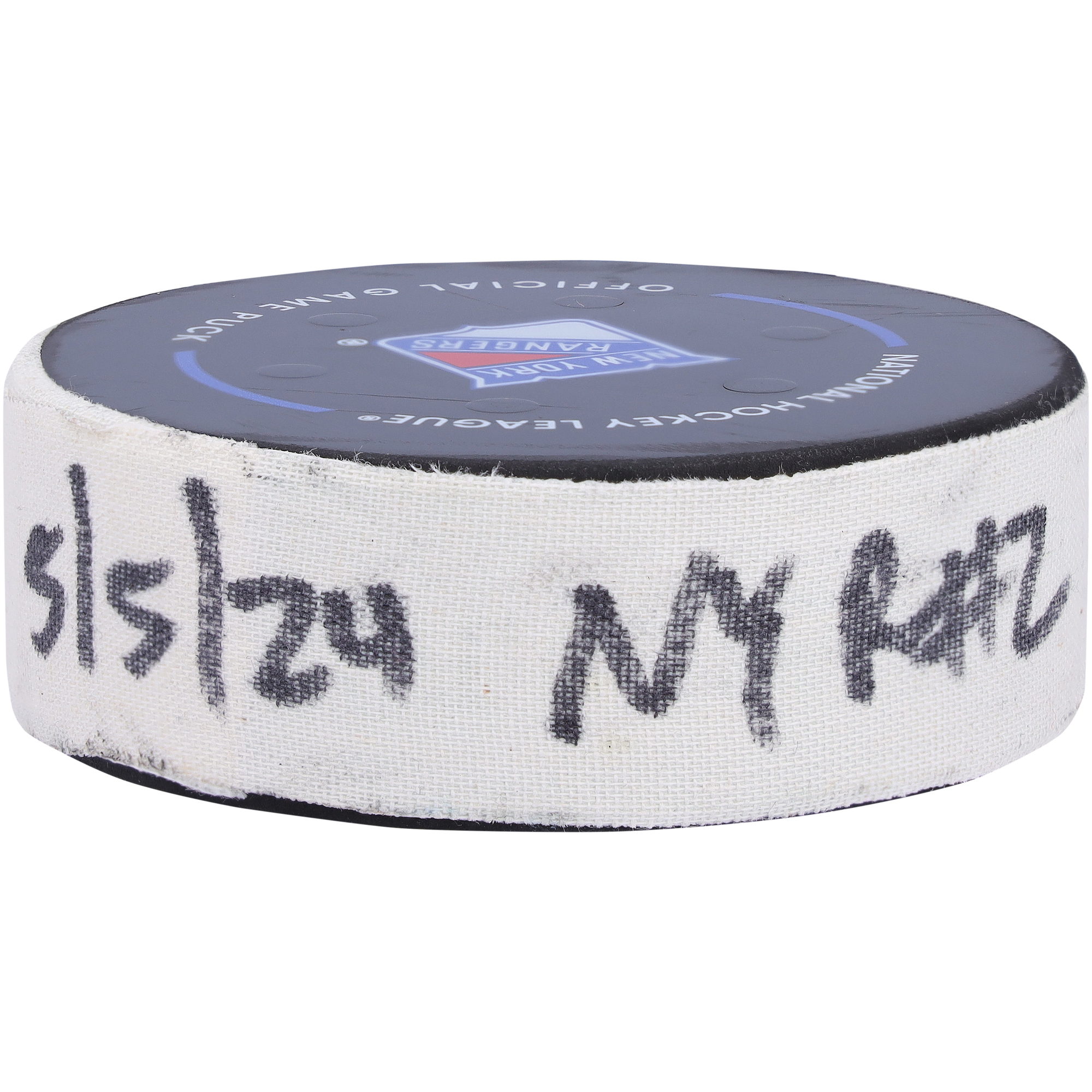 Mika Zibanejad New York Rangers Game-Used Goal Puck from 2024 Stanley Cup Playoffs Second Round Game 1 vs. Carolina Hurricanes - Second of Two Goals Scored - Image 7