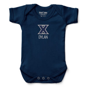 Newborn & Infant Chad & Jake  Navy Xavier Musketeers Personalized Team Logo Bodysuit