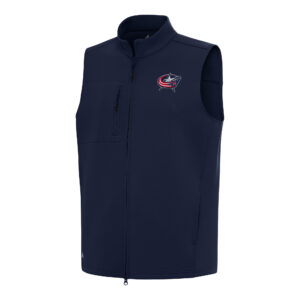 Men's Antigua Navy Columbus Blue Jackets Demand Full-Zip Vest