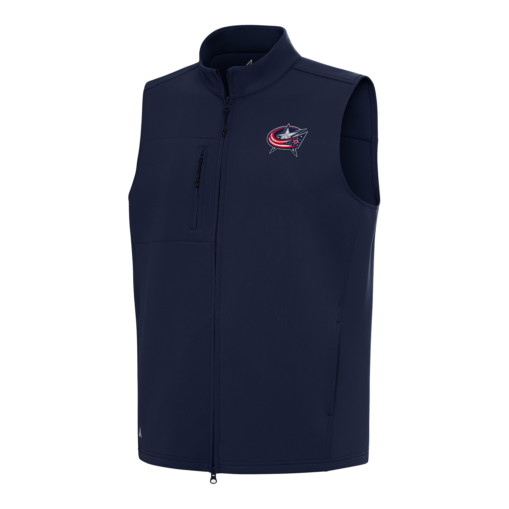 Men's Antigua Navy Columbus Blue Jackets Demand Full-Zip Vest