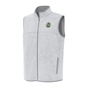 Men's Antigua Heather Gray Colorado State Rams Fortune Full-Zip Vest