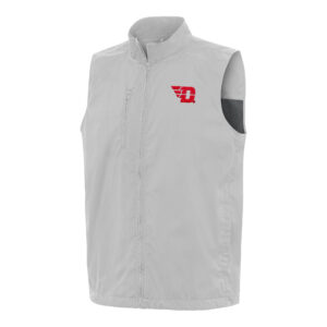 Men's Antigua  Heather Gray Dayton Flyers Brisk Full-Zip Vest