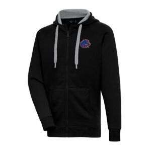 Men's Antigua Black Boise State Broncos Big & Tall Victory Full-Zip Hoodie Jacket