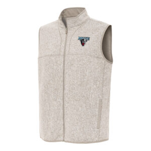Men's Antigua Heather Oatmeal Maine Black Bears Fortune Full-Zip Vest