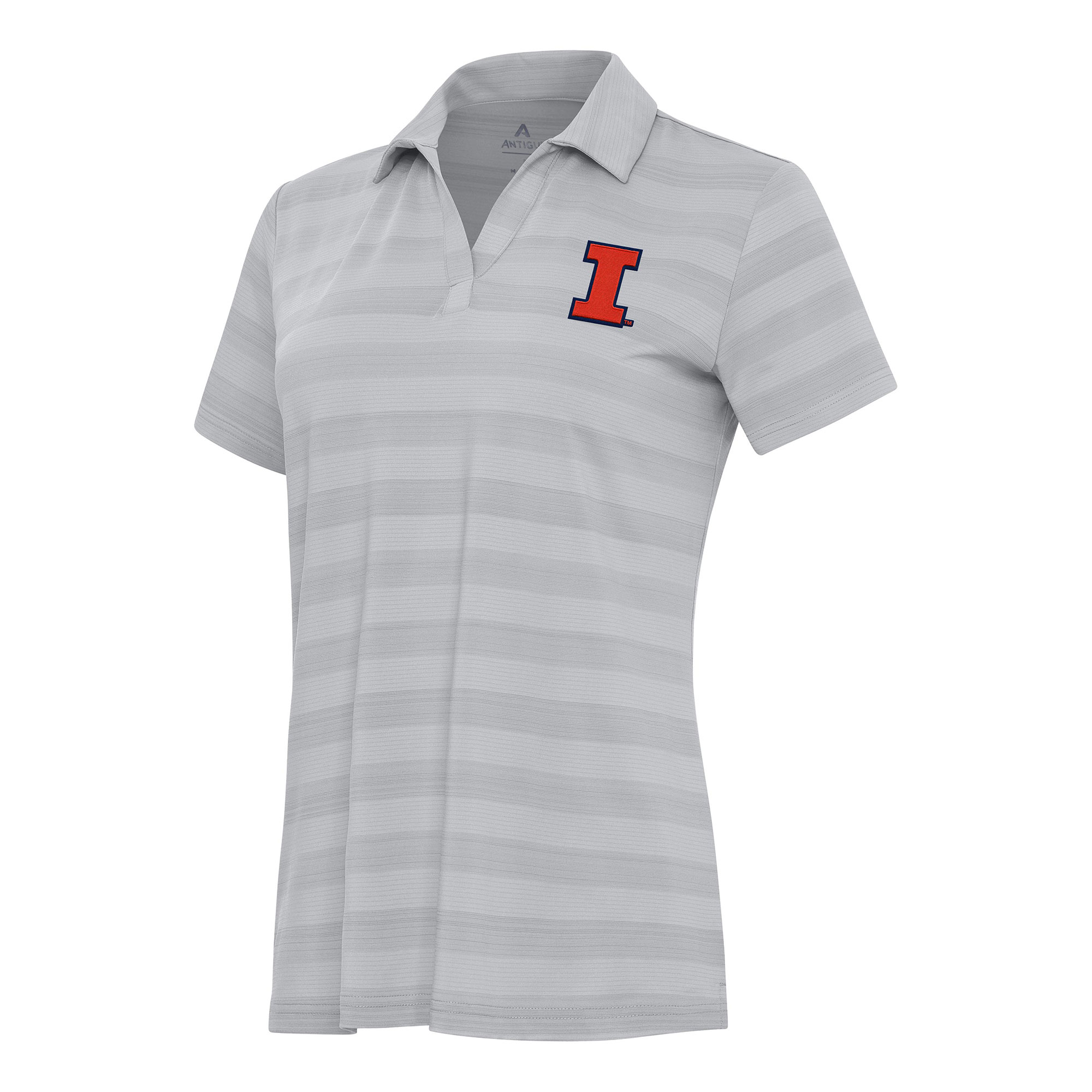 Women's Antigua Gray Illinois Fighting Illini Tunnel Polo