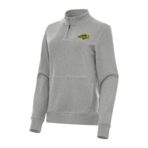 Women's Antigua Heather Gray NDSU Bison Crush Quarter-Zip Fleece Sweatshirt