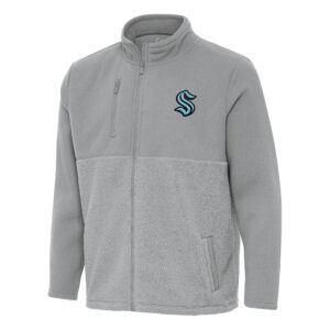 Men's Antigua Gray Seattle Kraken Daily Fused Full-Zip Jacket