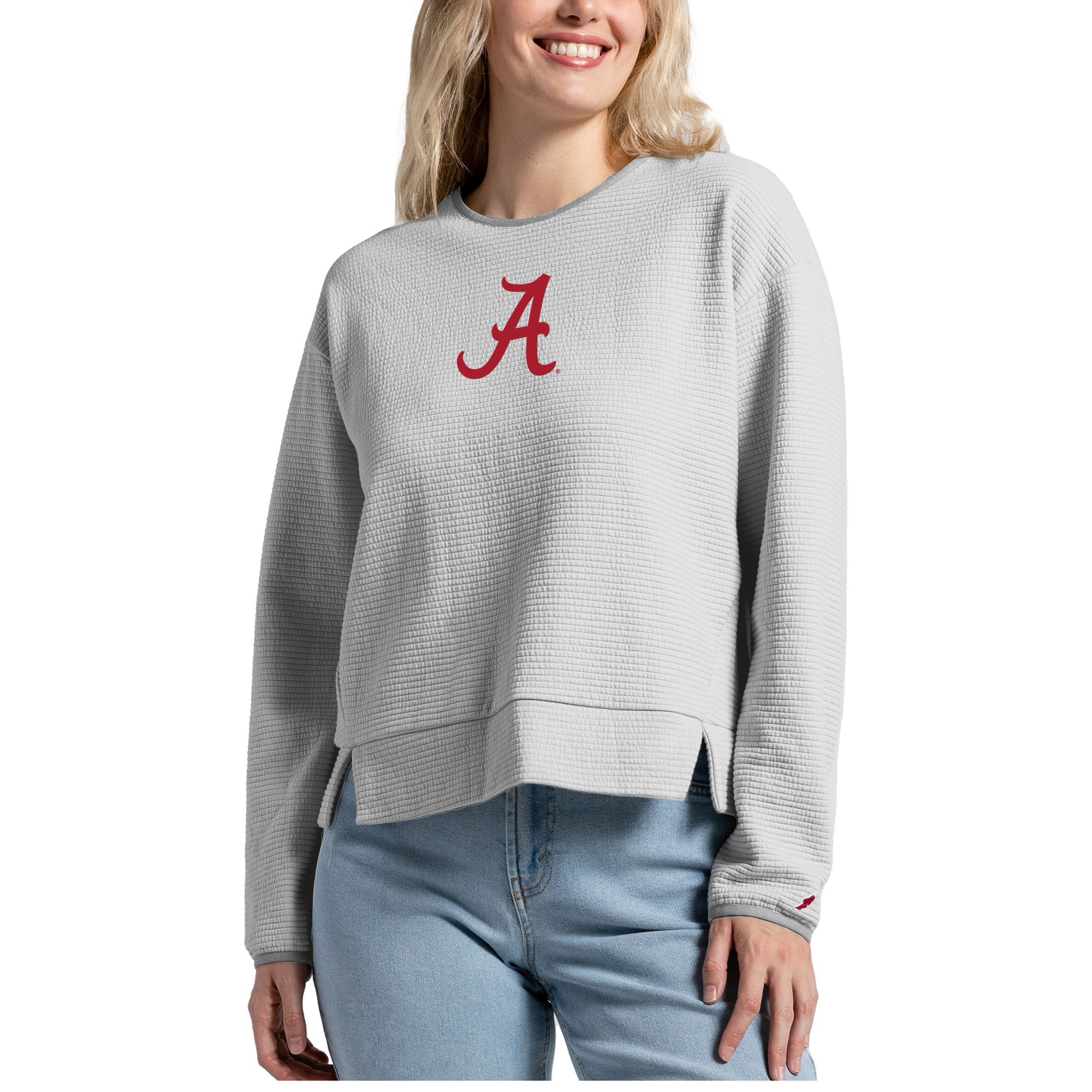 Women's League Collegiate Wear Gray Alabama Crimson Tide Summit Pullover Sweatshirt