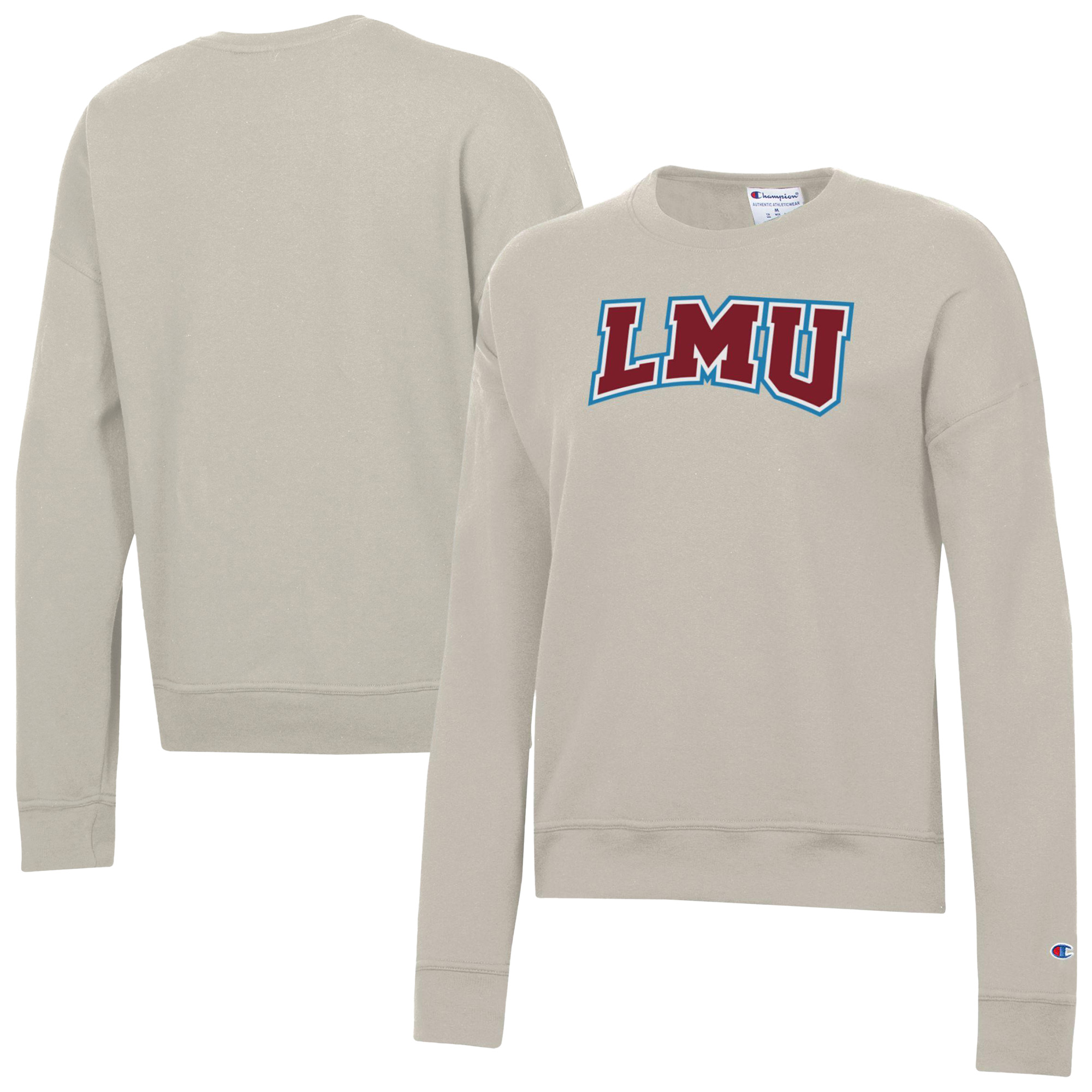 Women's Champion Oatmeal Loyola Marymount Lions Powerblend Pullover Sweatshirt