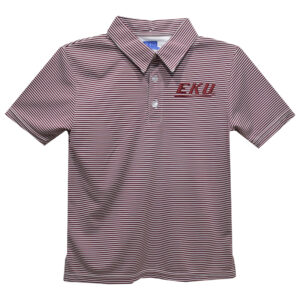 Toddler Vive La Fete Maroon Eastern Kentucky Colonels Pencil Stripe Polo