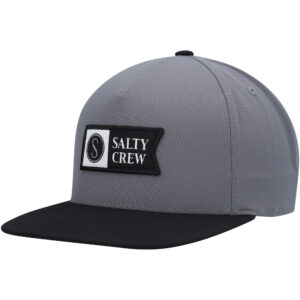 Men's Salty Crew Charcoal/Black Alpha Tech Snapback Hat