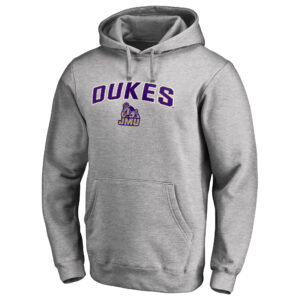 Men's Ash James Madison Dukes Proud Mascot Pullover Hoodie