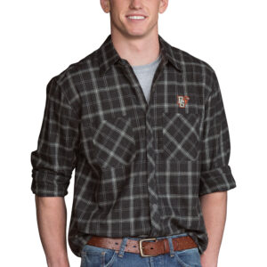 Men's Charcoal Bowling Green St. Falcons Brewer Flannel Long Sleeve Shirt