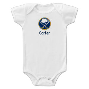 Infant White Buffalo Sabres Personalized Bodysuit