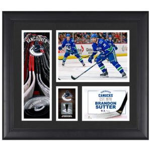 Brandon Sutter Vancouver Canucks Framed 15" x 17" Player Collage with a Piece of Game-Used Puck
