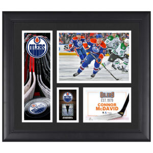 Connor McDavid Edmonton Oilers Framed 15" x 17" Player Collage with a Piece of Game-Used Puck