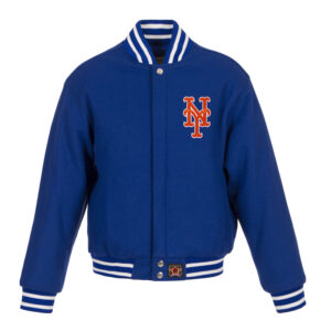 Women's JH Design Royal New York Mets Embroidered Logo All-Wool Jacket