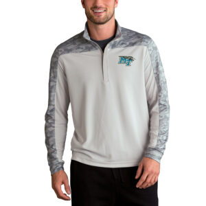 Men's Gray MTSU Blue Raiders Vansport Pro Camo Block Quarter-Zip Jacket